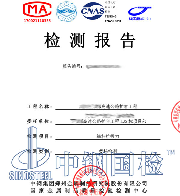 錨桿檢測報告