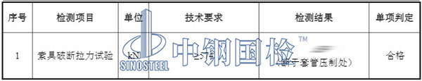 吊索具檢測項目結(jié)果