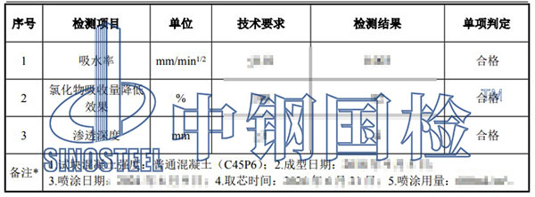 混凝土芯樣檢測項(xiàng)目結(jié)果