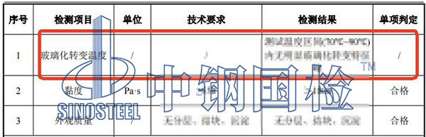 玻璃化轉(zhuǎn)變溫度的檢測(cè)結(jié)果