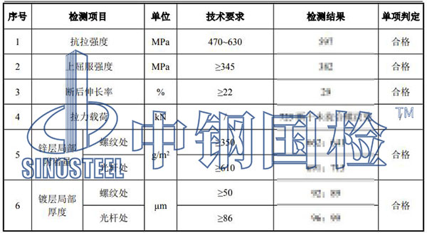 預(yù)埋螺栓檢測結(jié)果